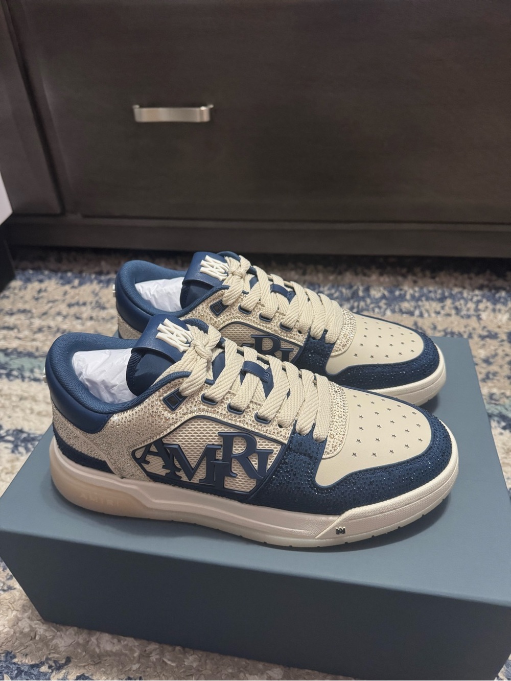 Amiri Crystal Classic Leather Low-Top Sneakers
